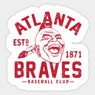 Red Old Style Atlanta Braves Sticker